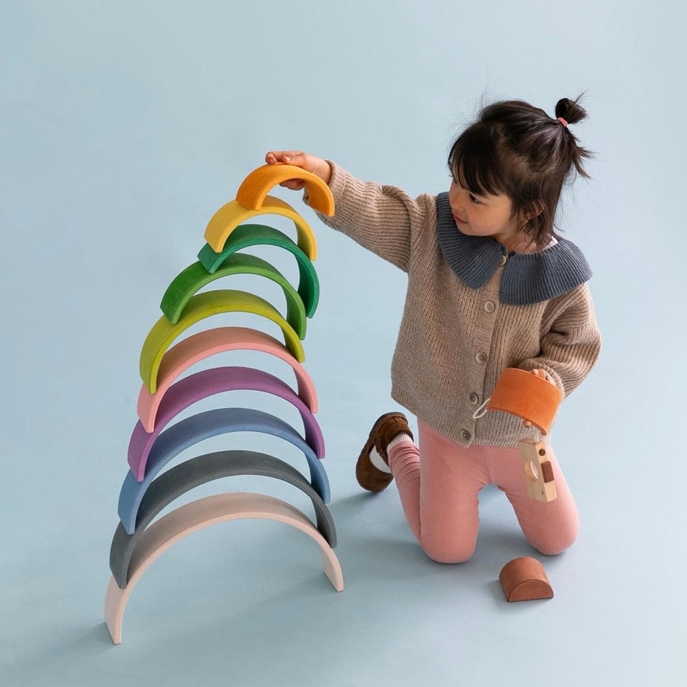 Colorful Wooden Rainbow Stacker - Picture 10 of 10